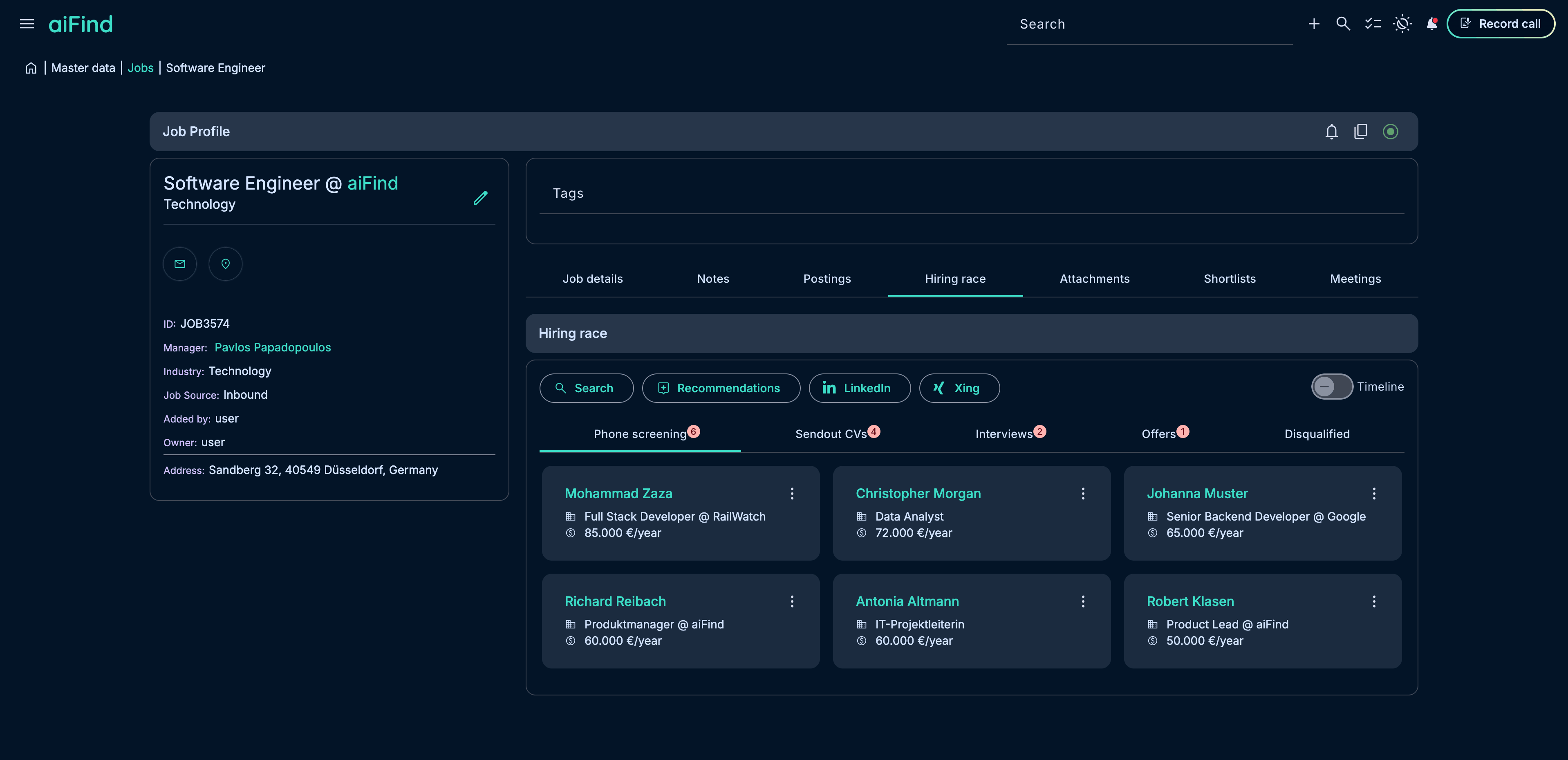 aiFind pipeline view